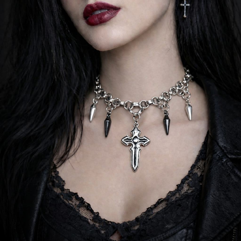 Collier Midnight – Crucifix Obscur
