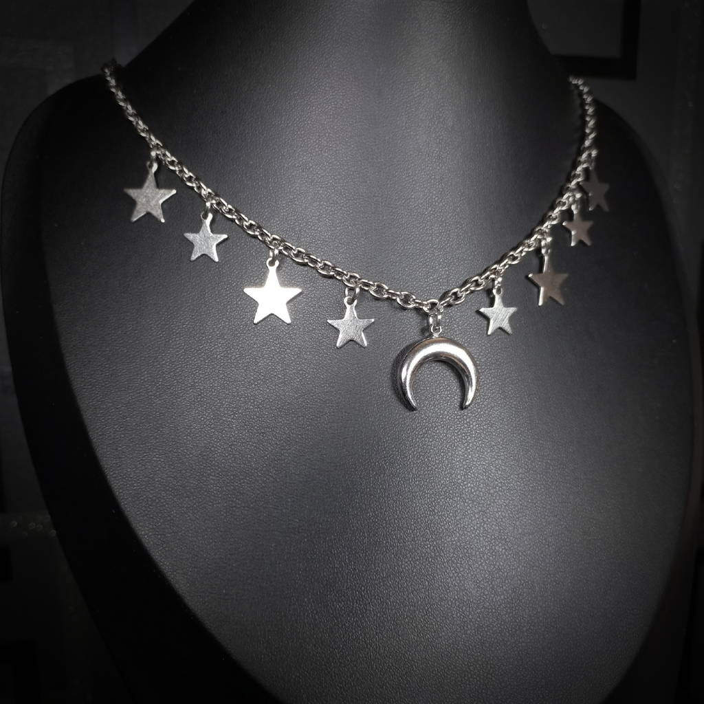 Collier Étoiles & Lune – Nuit Mystique