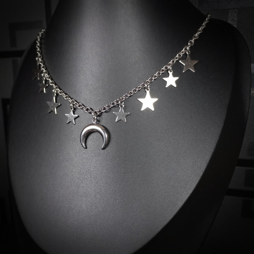 Collier Étoiles & Lune – Nuit Mystique