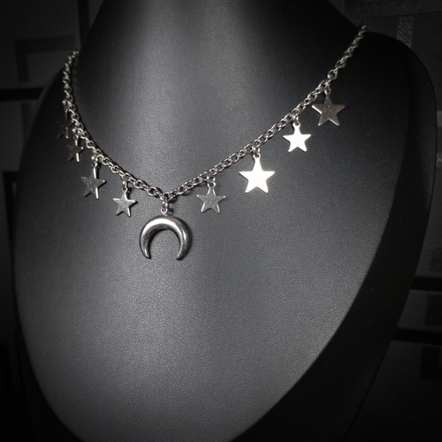 Collier Étoiles & Lune – Nuit Mystique