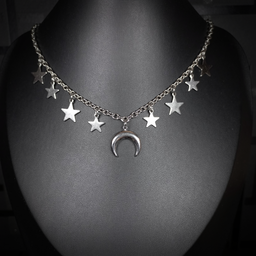 Collier Étoiles & Lune – Nuit Mystique