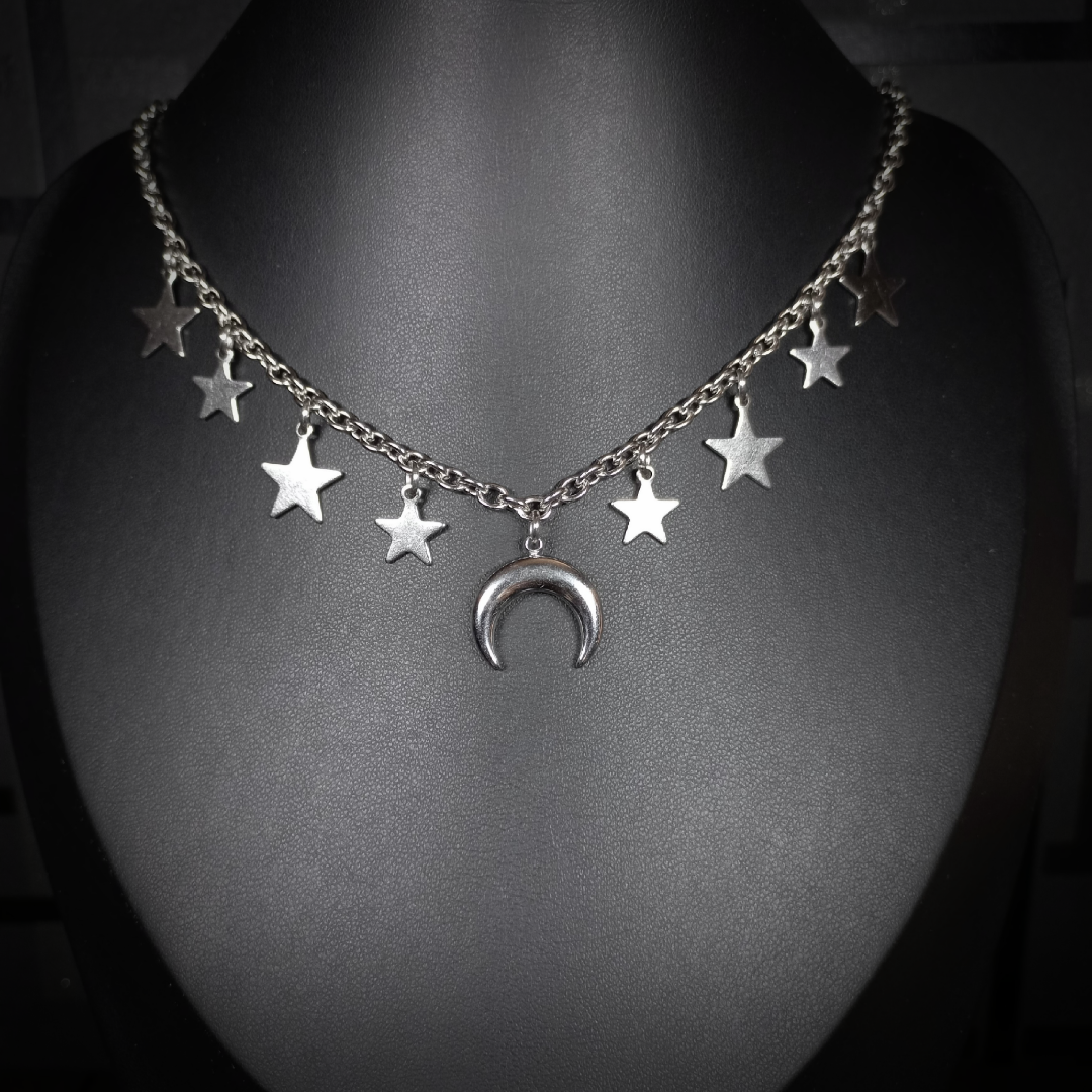Collier Étoiles & Lune – Nuit Mystique