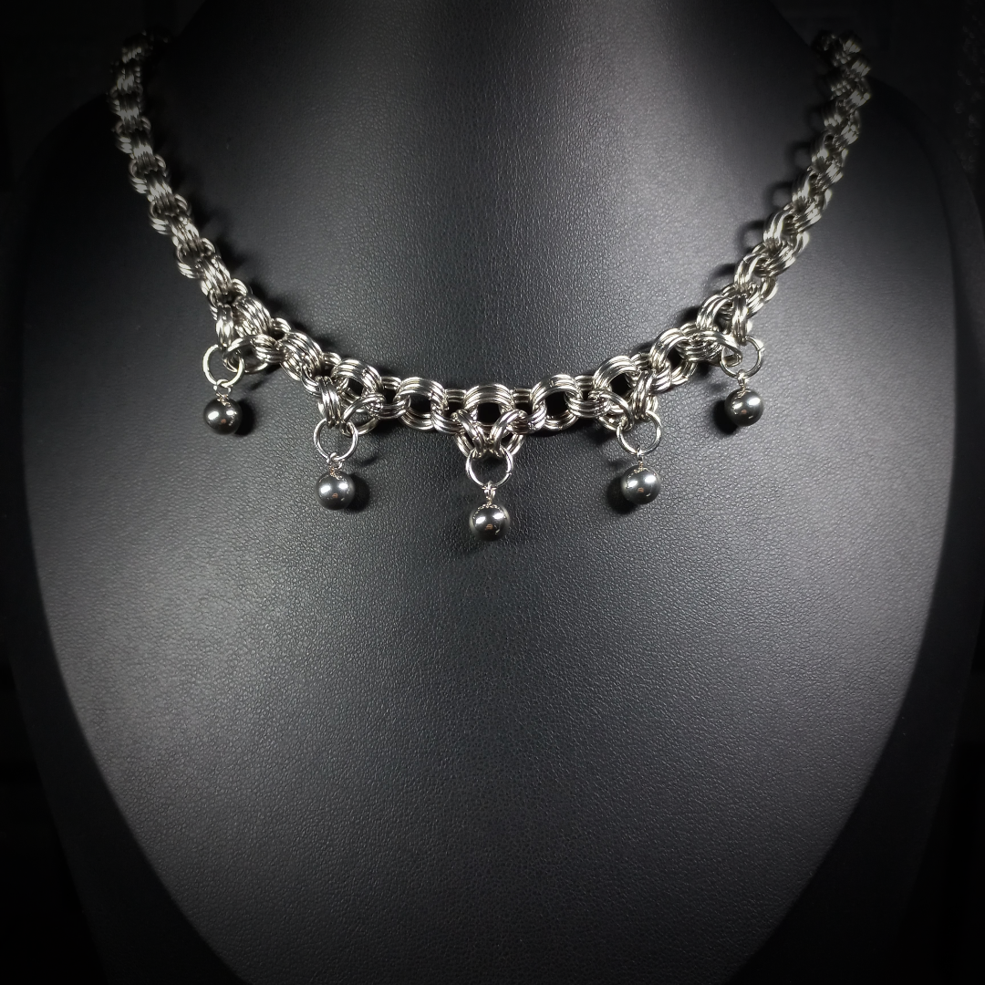 Collier Midnight – Steel Pearl