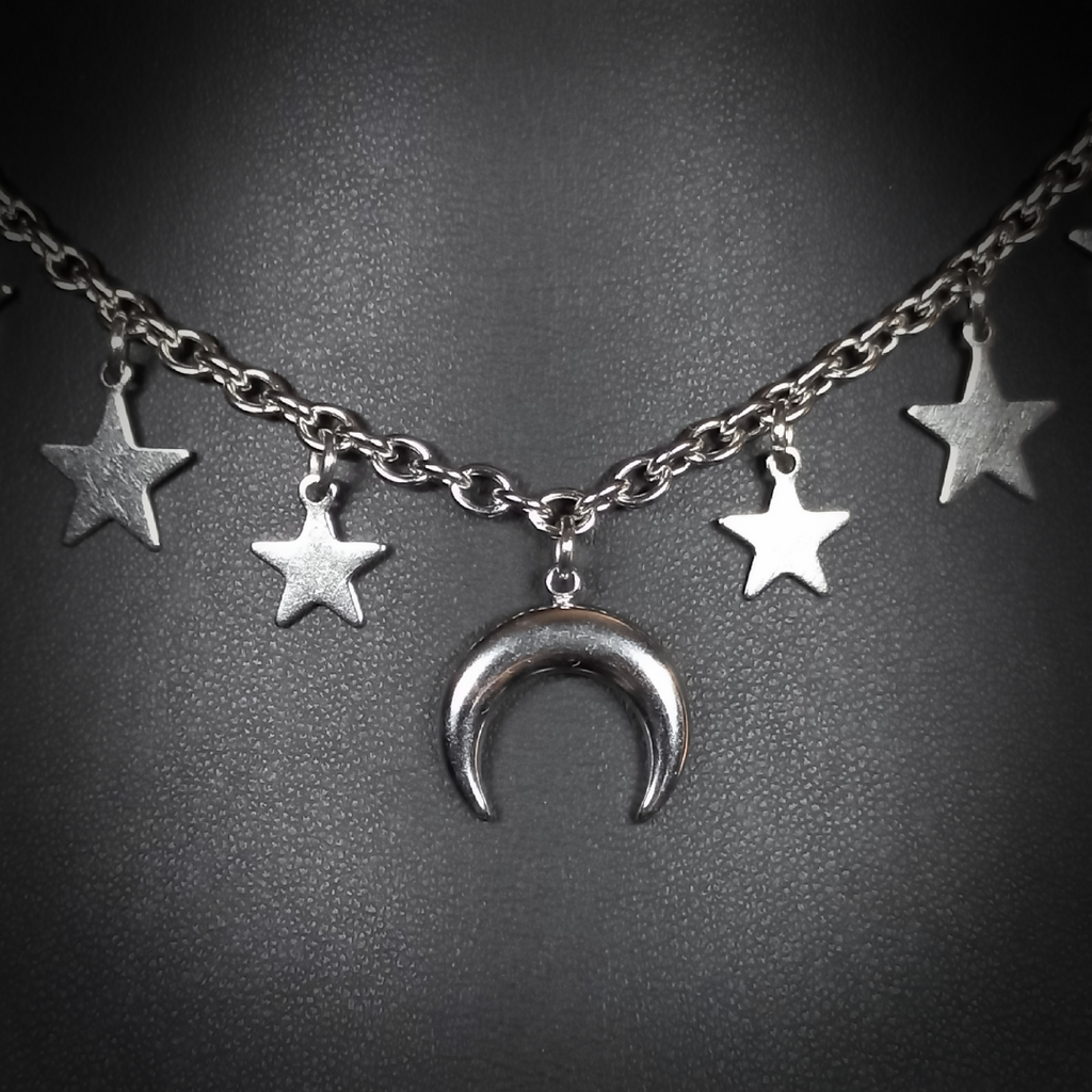 Collier Étoiles & Lune – Nuit Mystique