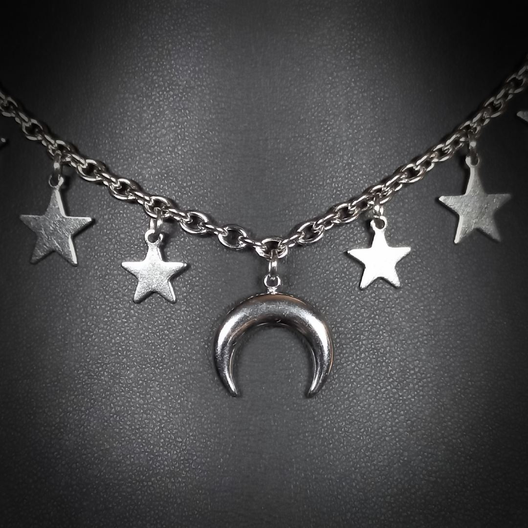 Collier Étoiles & Lune – Nuit Mystique