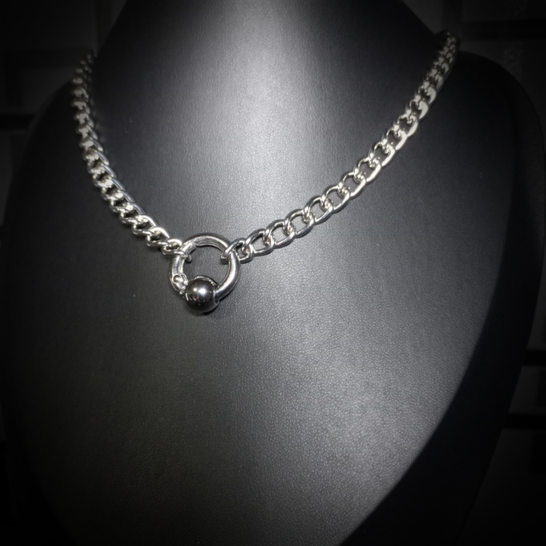 Collier Anneau Pliable avec Perle