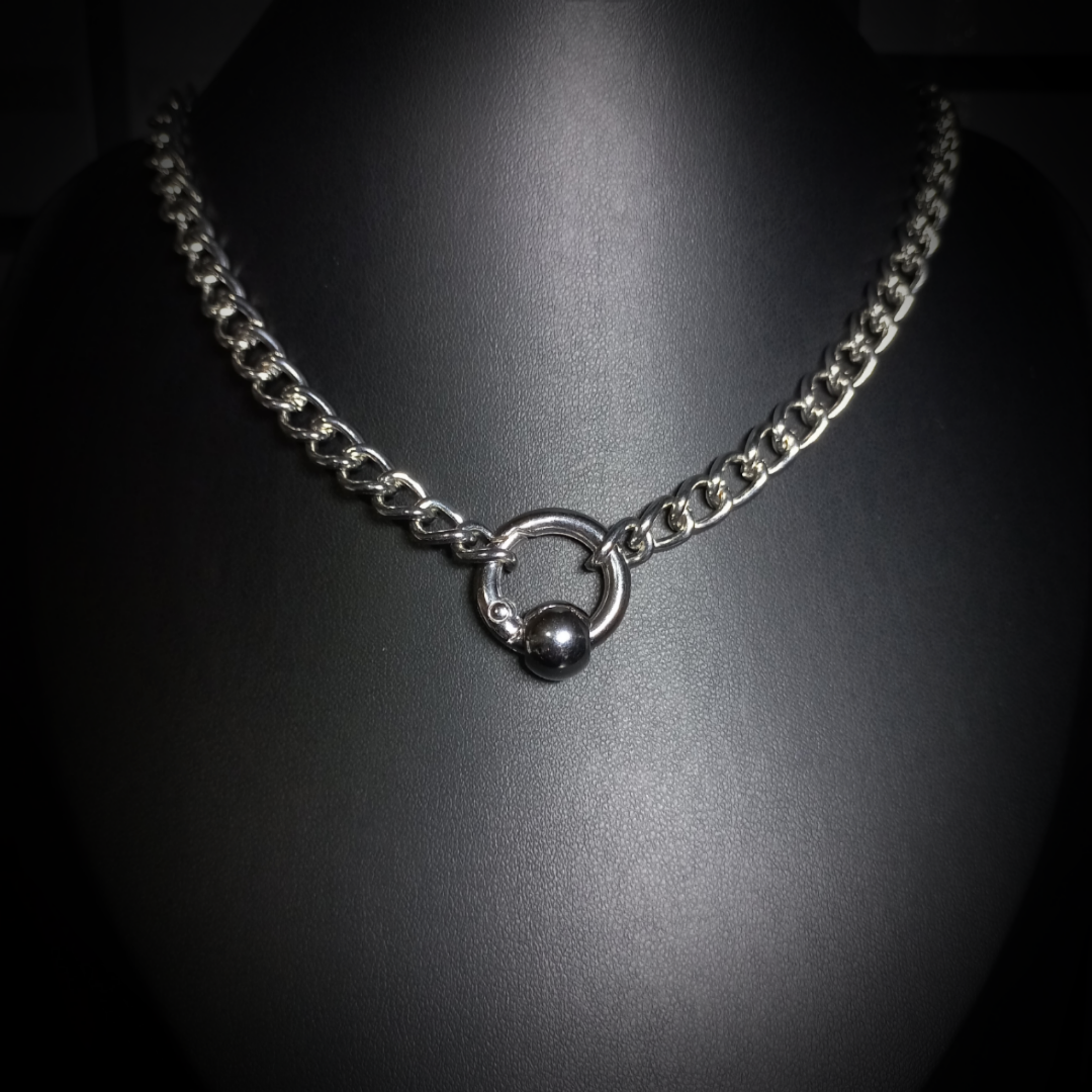 Collier Anneau Pliable avec Perle