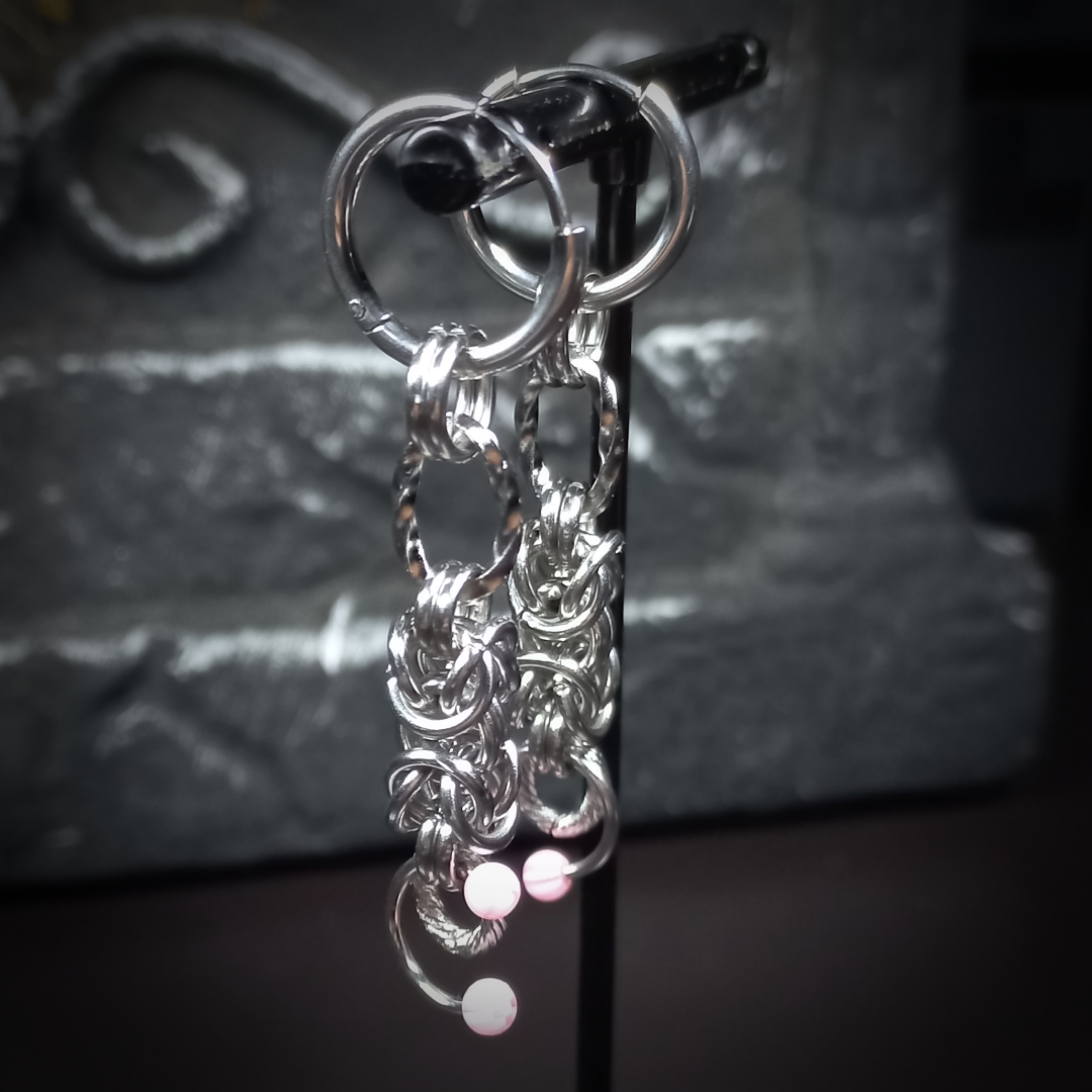 Boucles d’Oreilles Pink Byzantine – Pièce Unique