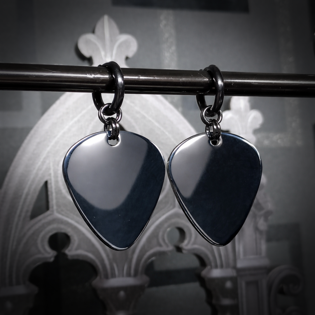 Boucles d’Oreilles Médiator noires