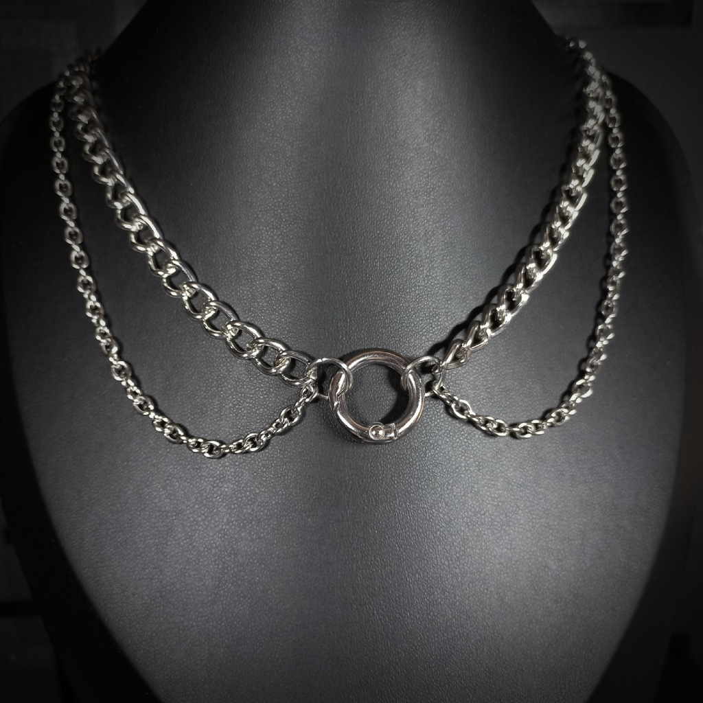 Collier Double Chaîne – Anneau Ouvrant