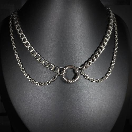 Collier Double Chaîne – Anneau Ouvrant